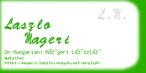 laszlo mageri business card